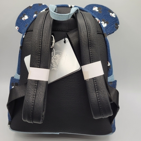 Loungefly Disney Mickey Face Denim Backpack & Wallet Bundle - Picture 4 of 10